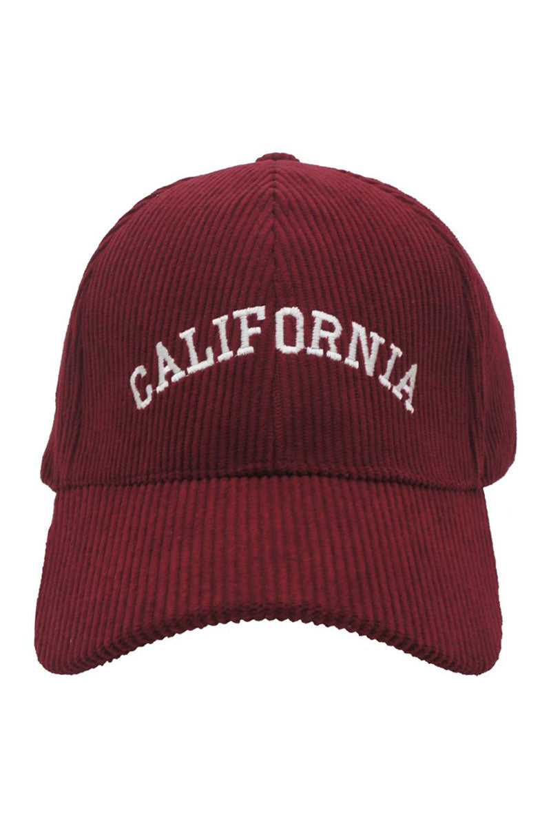 Corduroy California Ball Cap in wine