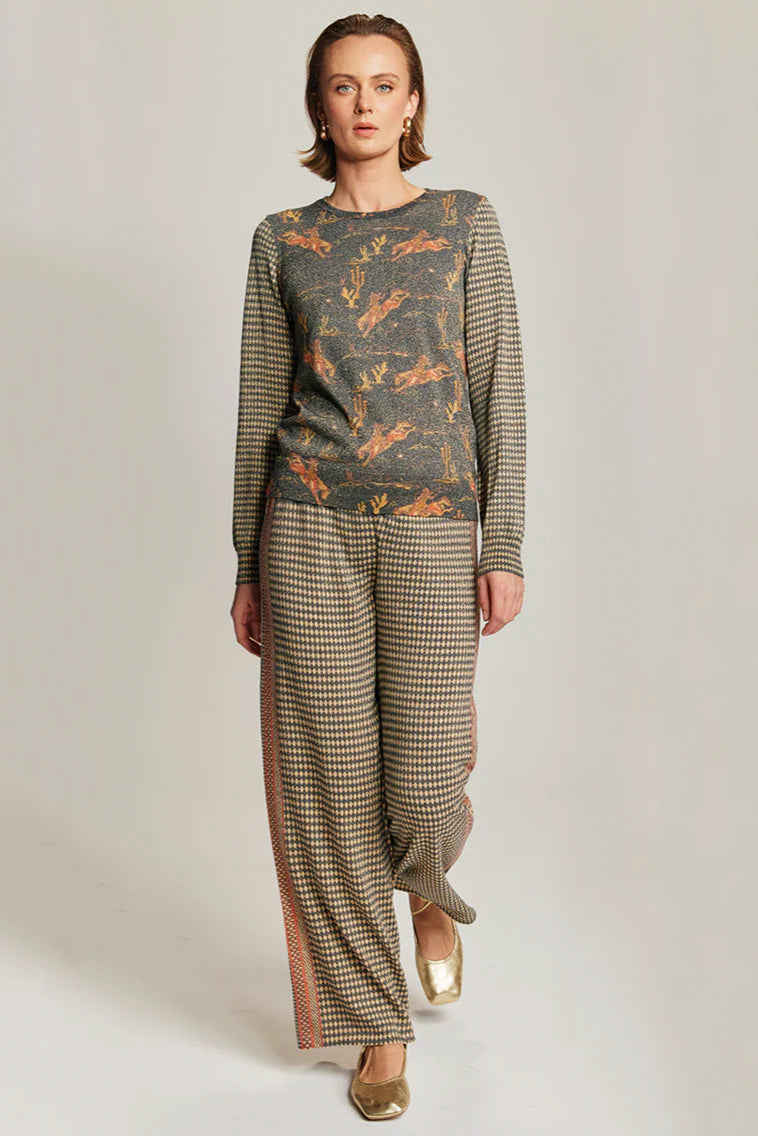 EMERTA NIKI KNIT TOP IN RODEO FRONT VIEW