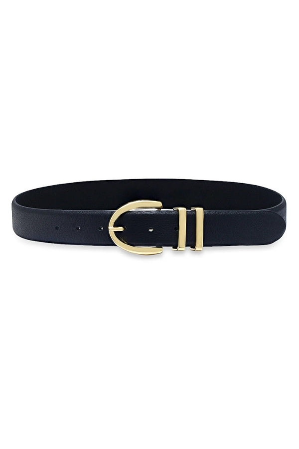 PALISADES BELT IN BLACK AND GOLD FRONT VIEW