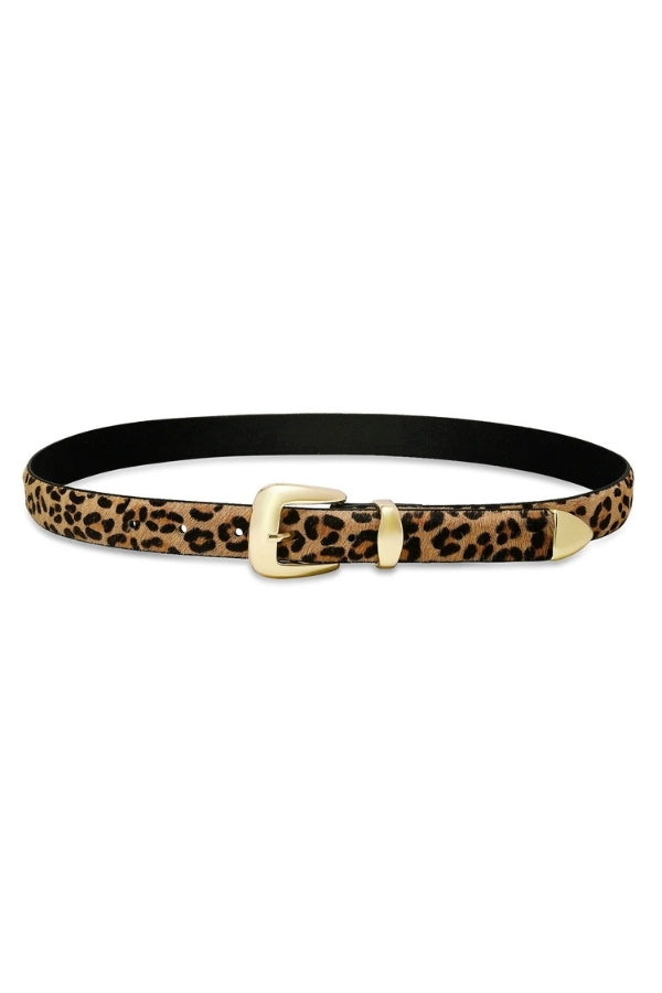 SILVERLAKE BELT IN LEOPARD AND GOLD FRONT VIEW