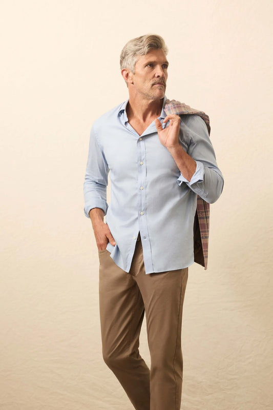 MOVEMENT SHIRT IN AZURE SKY FRONT VIEW