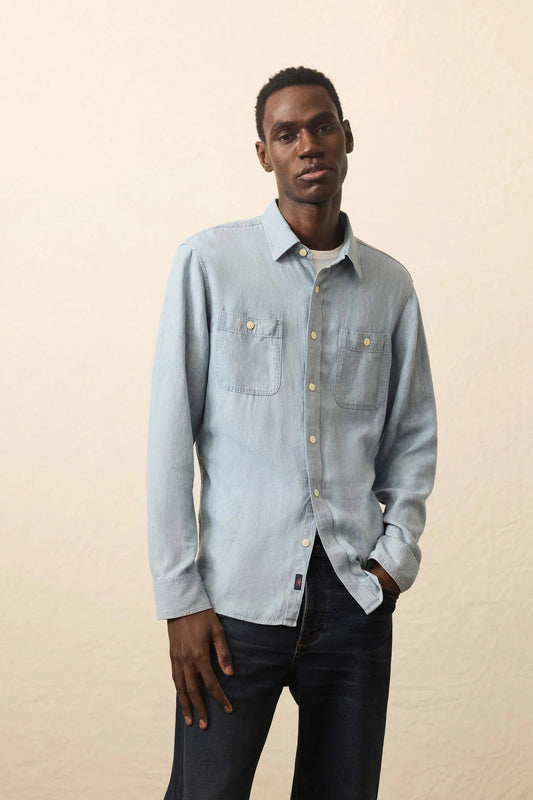 TRIED TRUE CHAMBRAY WORKSHIRT IN VINTAGE INDIGO FRONT VIEW