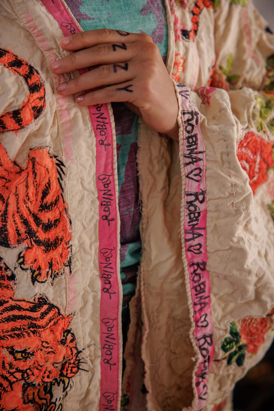 BIRCH DAIGO KIMONO IN MOONLIGHT FRONT VIEW CLOSEUP