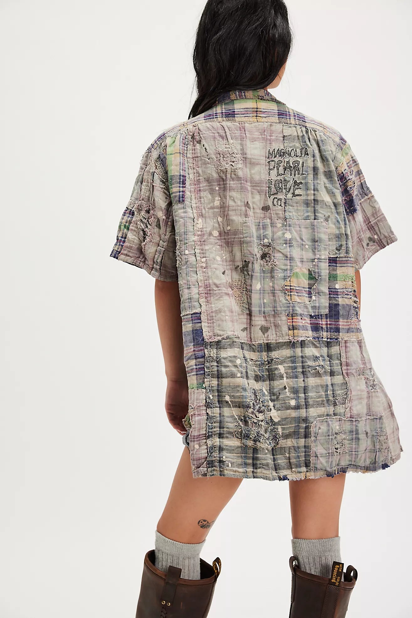 YD PATCHWORK PERLETTA SHIRT IN MULTI BACK VIEW