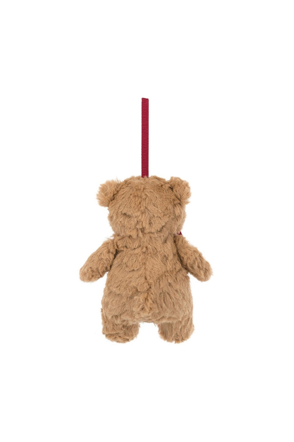BARTHOLOMEW BEAR ORNAMENT IN BROWN BACK VIEW