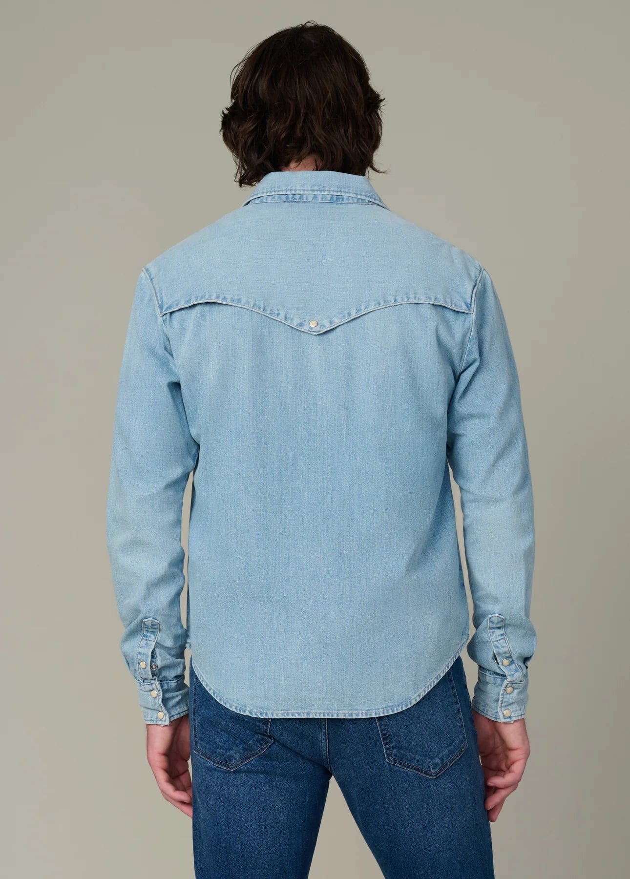 WAYNE DENIM WESTERN SHIRT IN CANOGA BACK VIEW