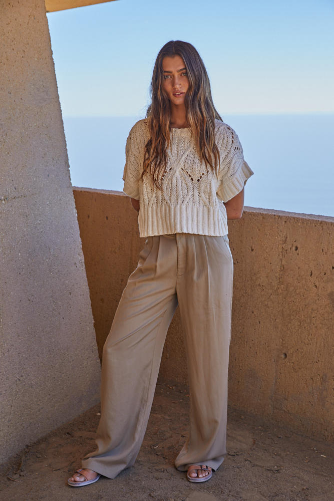 CALI CROCHET TOP IN CREAM
FRONT VIEW