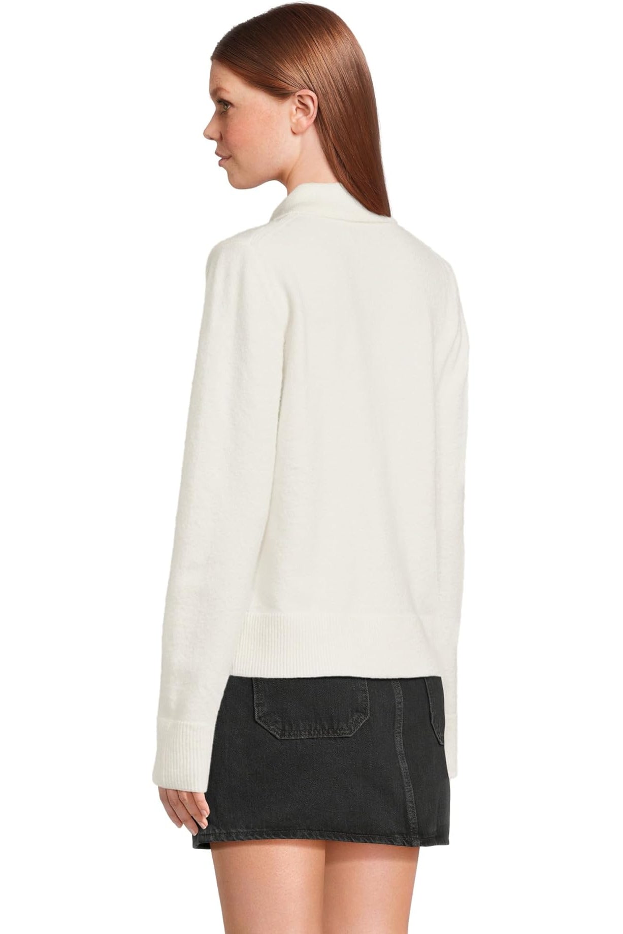 MARGIE POLO SWEATER IN IVORY BACK VIEW
