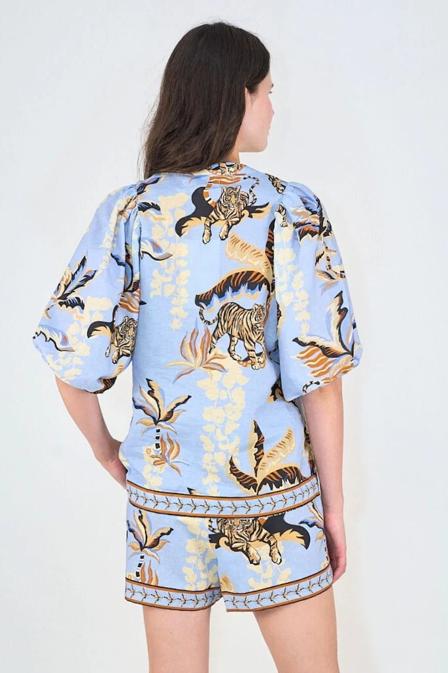 Bali Tiger Short in light blue back view