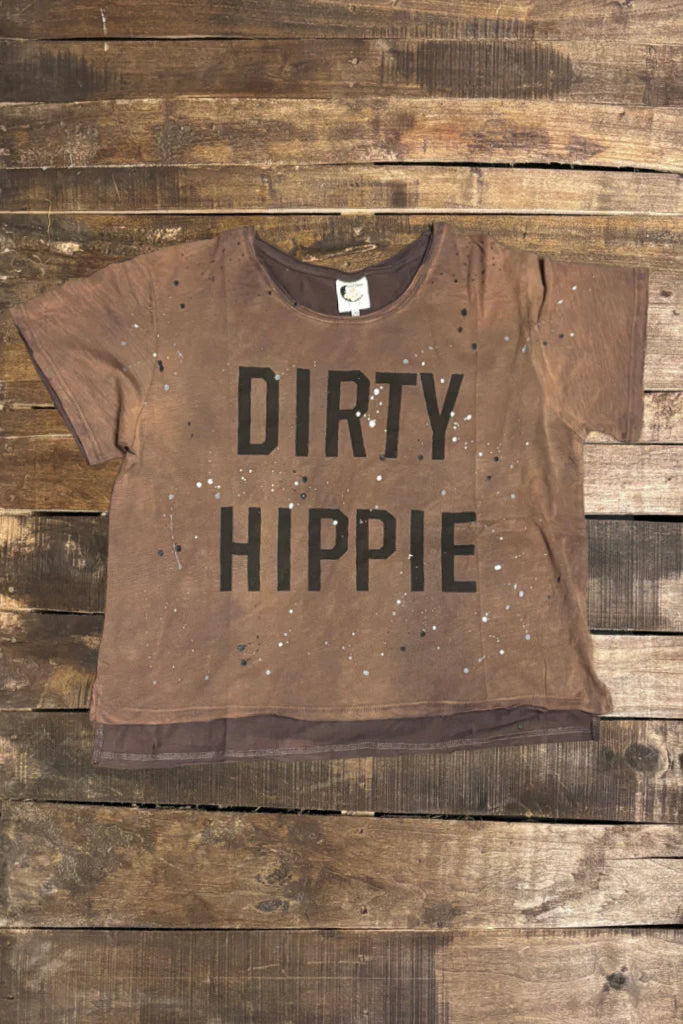 DIRTY HIPPIE TEE IN VINTAGE RAISIN FRONT VIEW