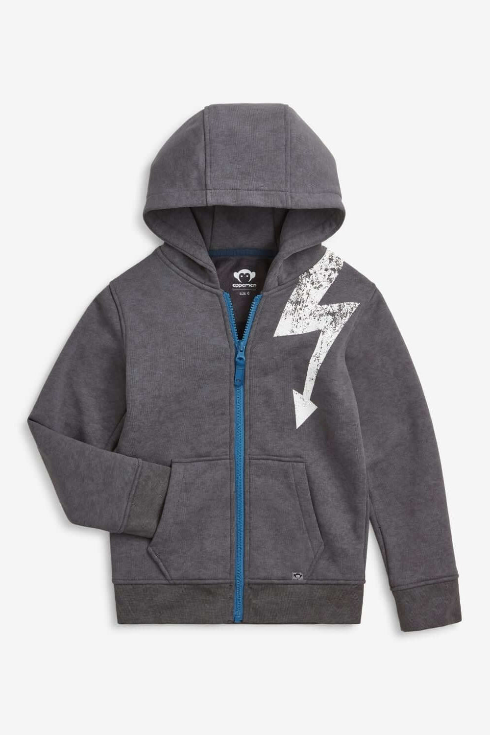 STRIVER HOODIE IN WASHED GREY FRONT VIEW