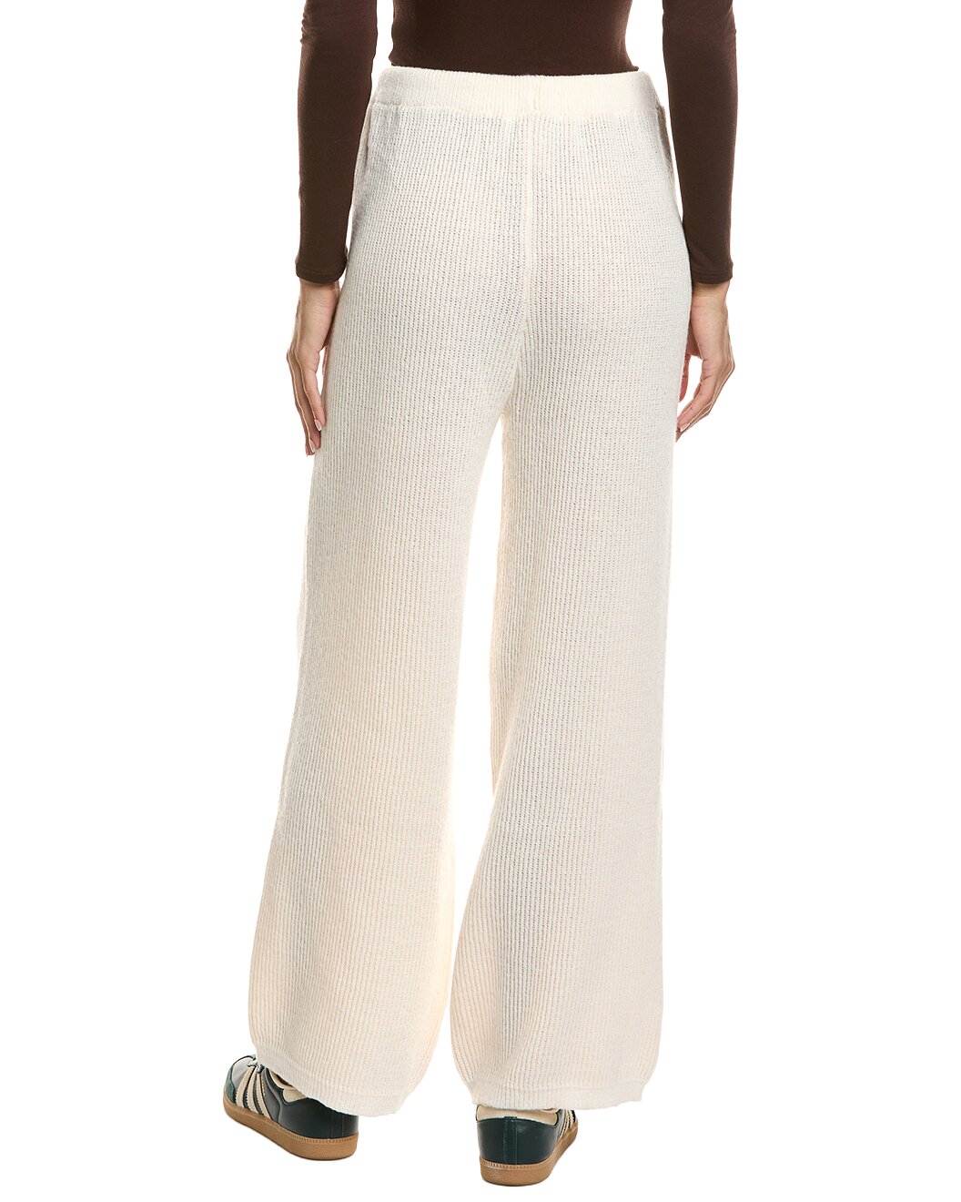 Sweater Terry Wide leg pant in ivory back view