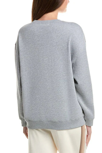 BEAR PATCHWORK CREW IN HEATHER GREY BACK VIEW