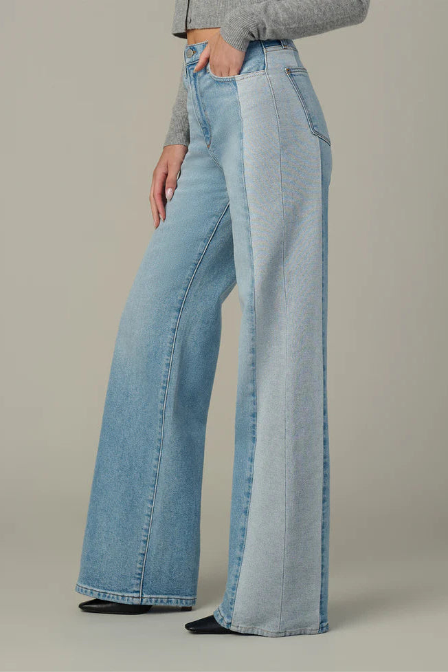 The mia pieced two tone jean in patience side view