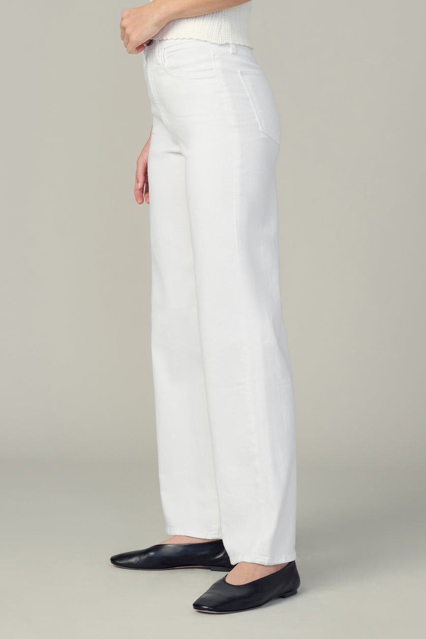 MIA petite wide-leg pants, white, side seams and long straight wide leg