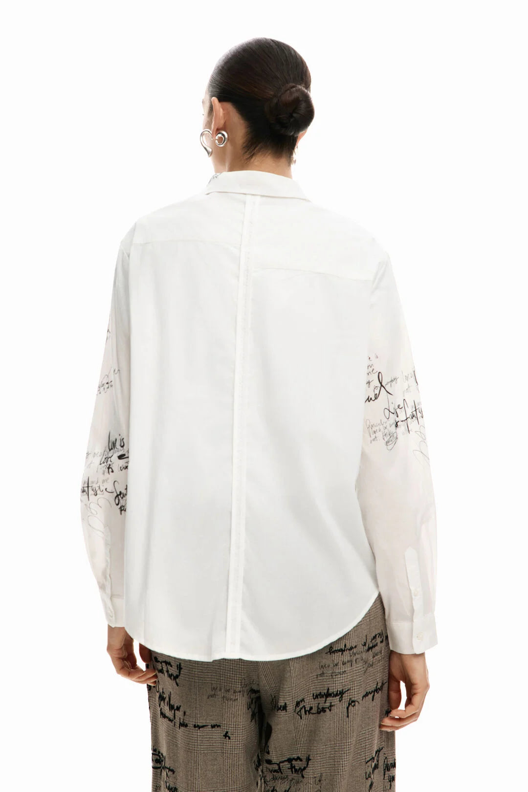 Long sleeve paradise shirt in blanco back view