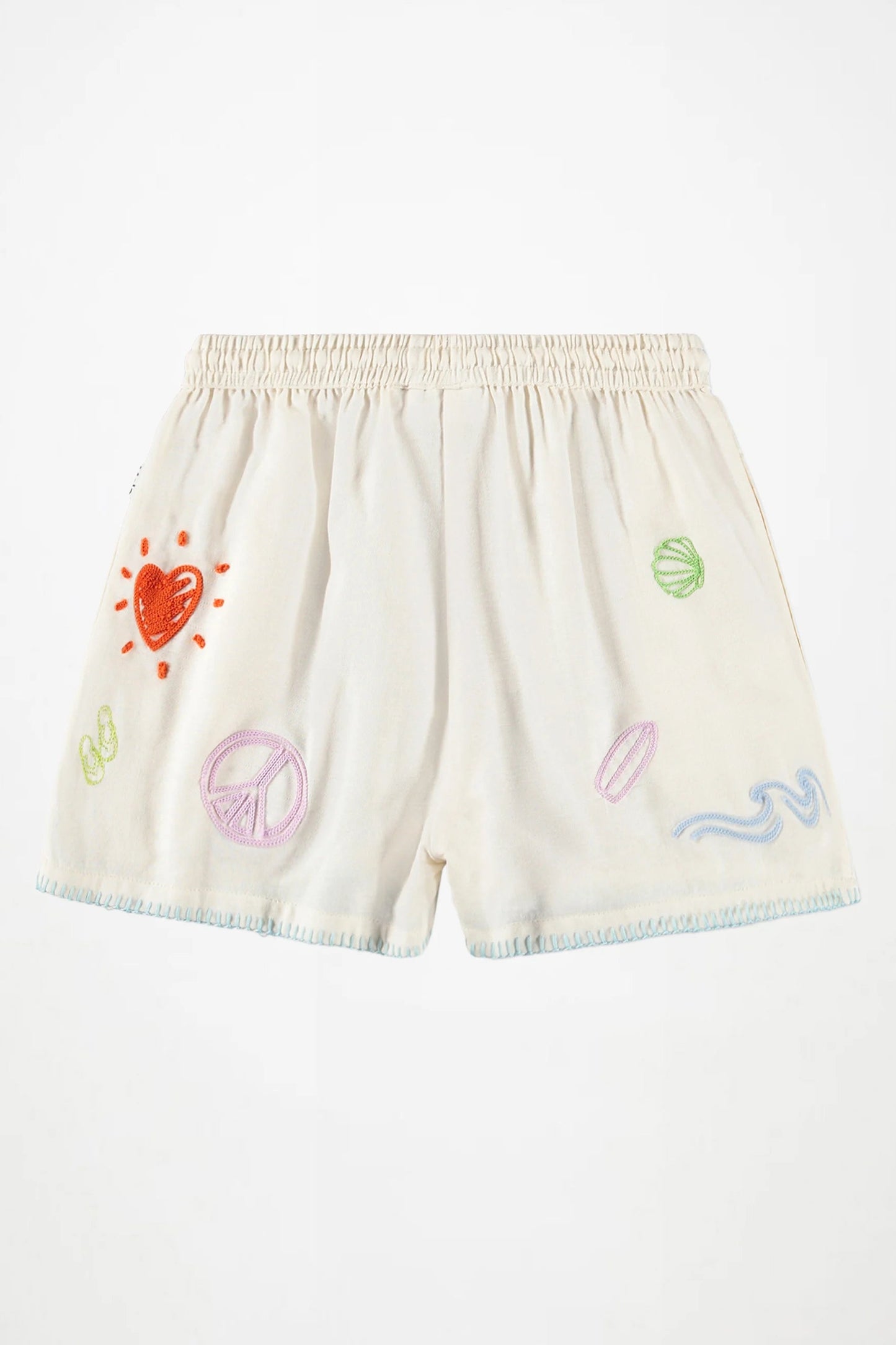 Annabella shorts in white cap front view
