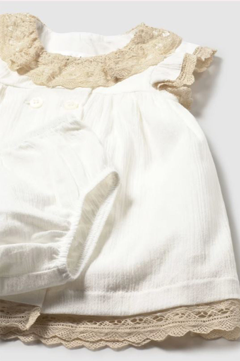 Dress with bloomers in cream wheat detail view