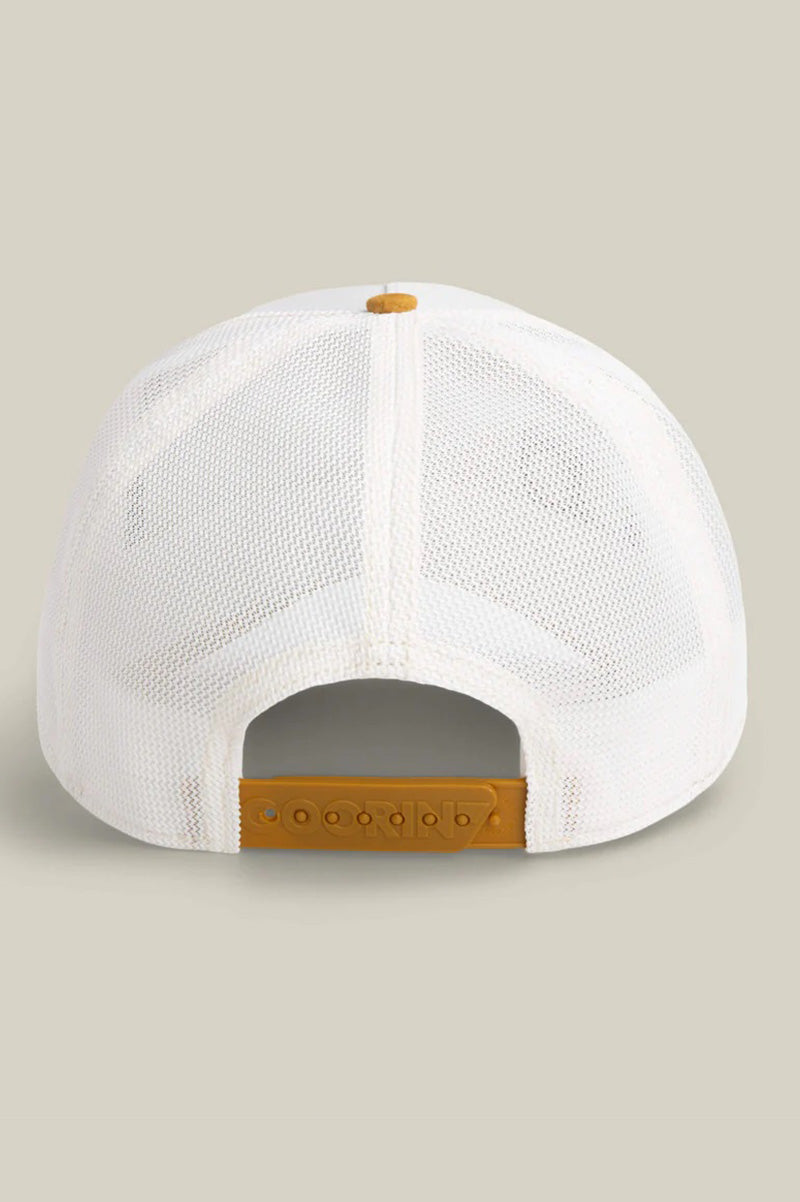 Suede Squirrel trucker in dust amber back view