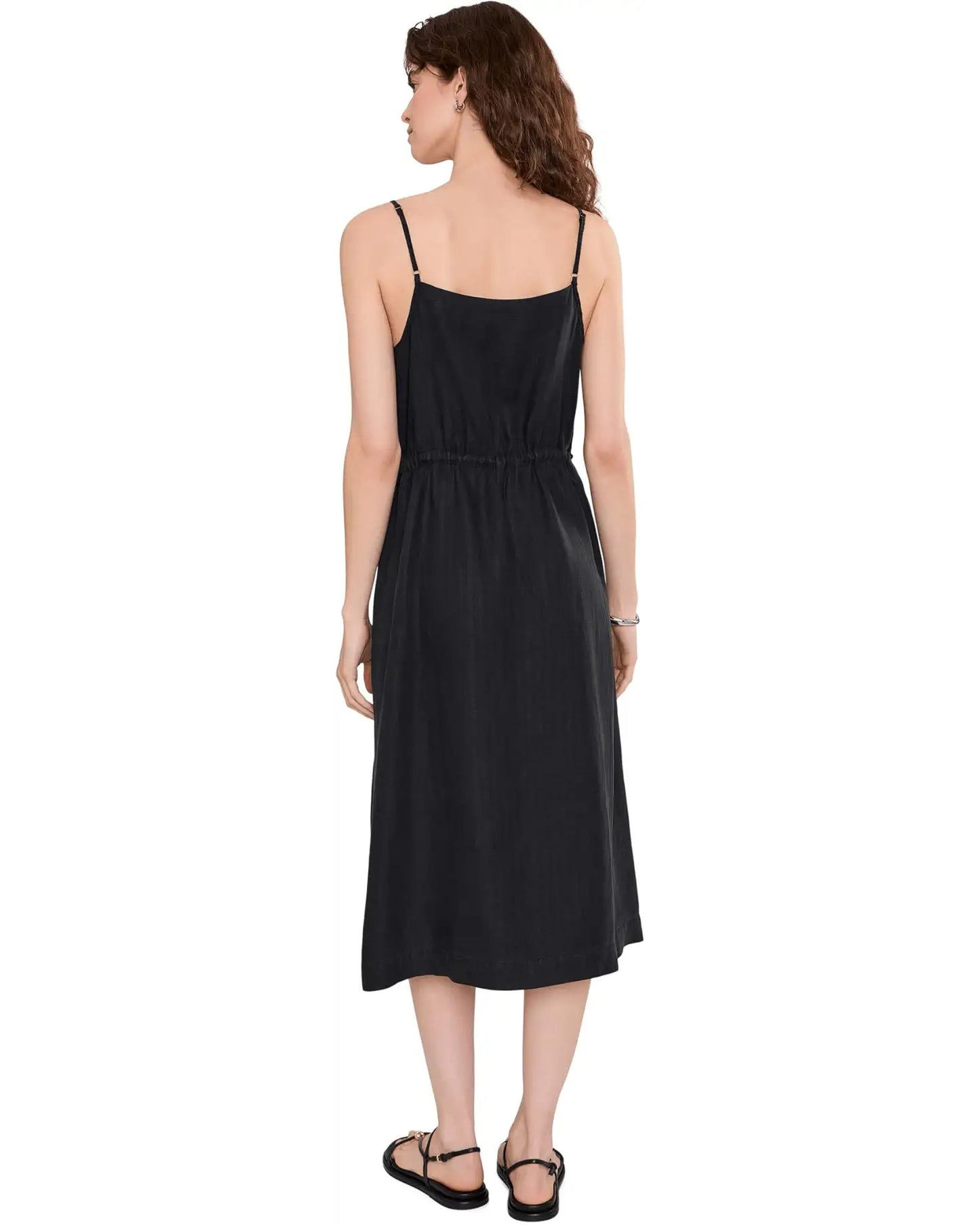 SABINE VNECK TIE FRONT MIDI DRESS