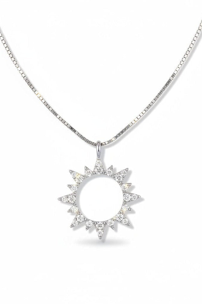 OPEN CZ PAVE SUN NECKLACE