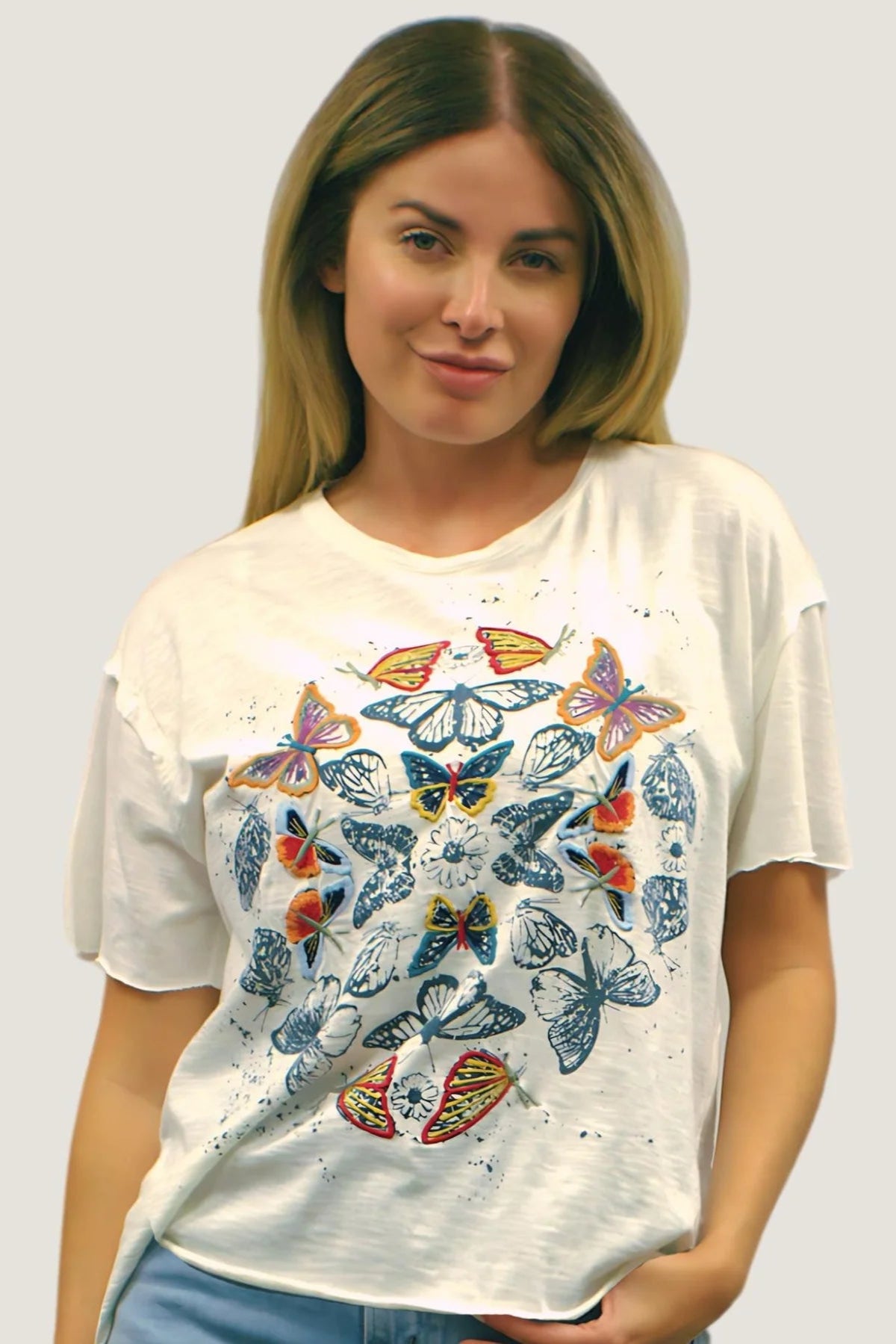 helena tee in ivory style view