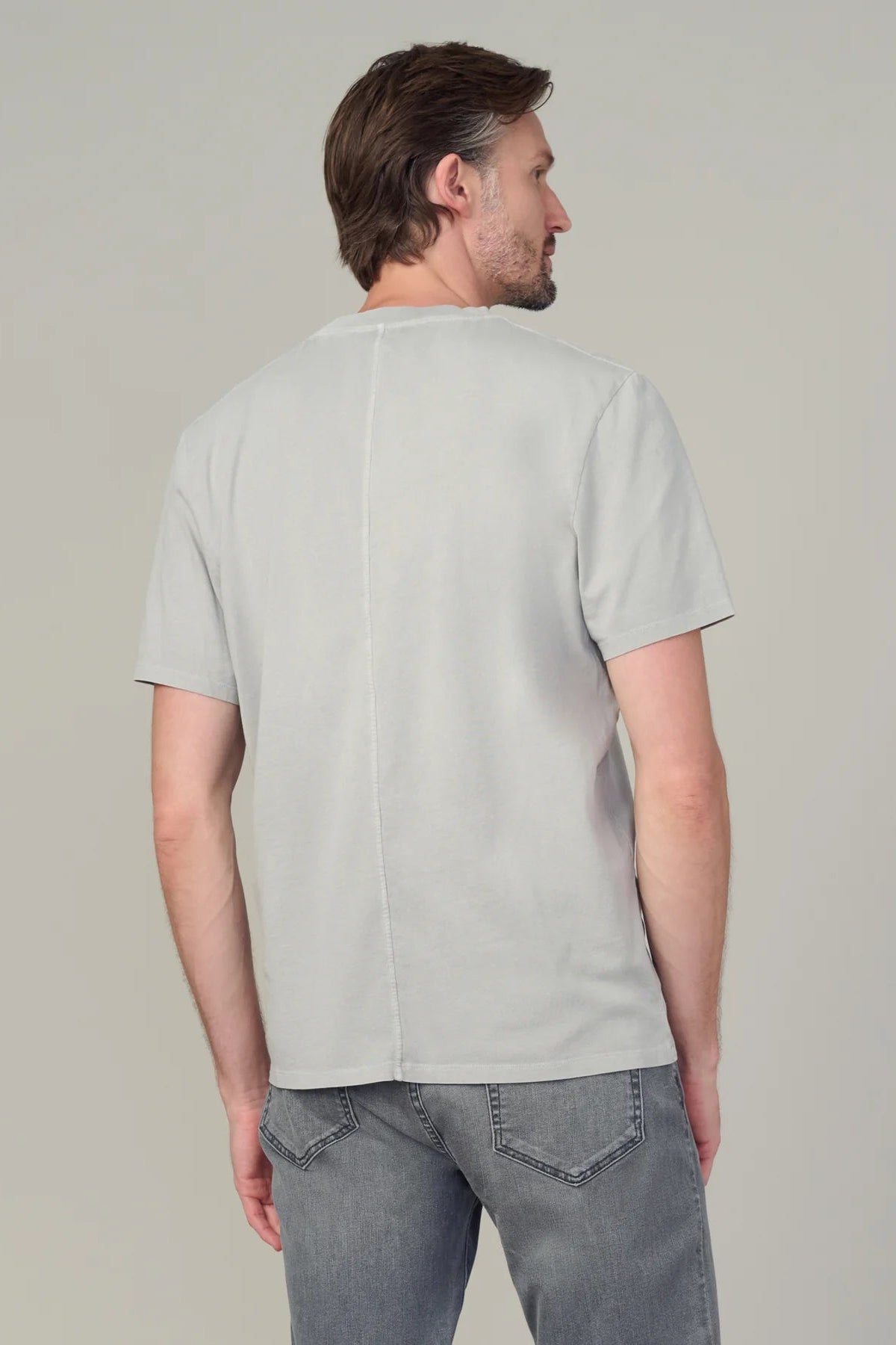 bespoke tee in cement back view