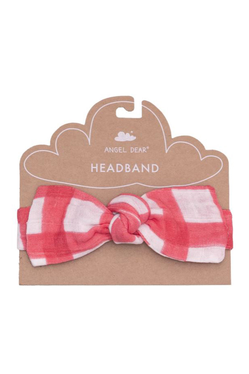 Headband in gingham red