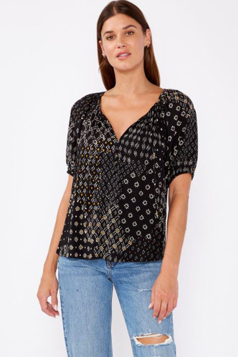 CELESTIAL GARDEN PUFF SLEEVE TOP