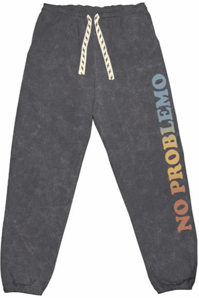 No problemo sweatpant in mineral black flat view