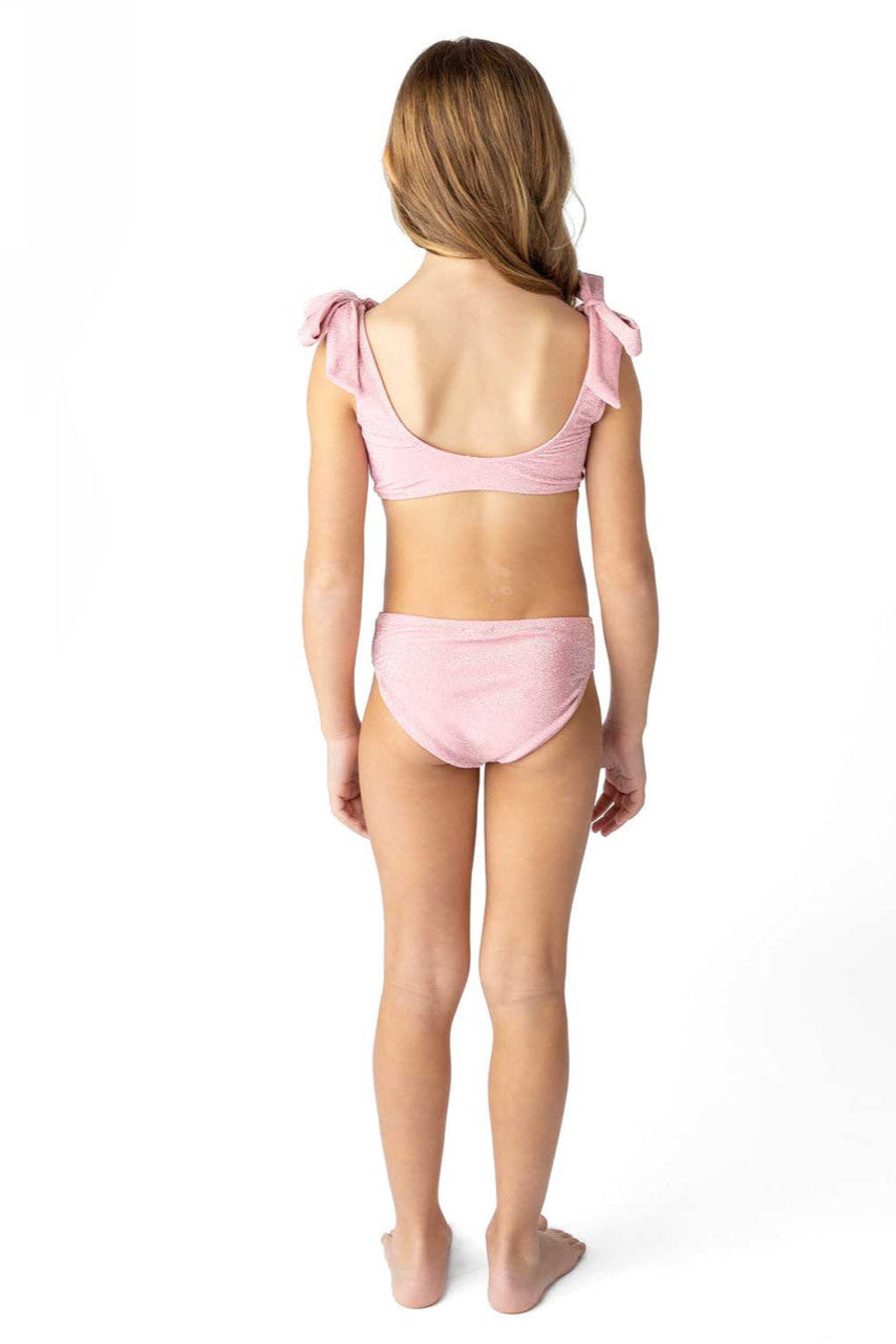 Shimmer flower 2pc swimsuit style view back