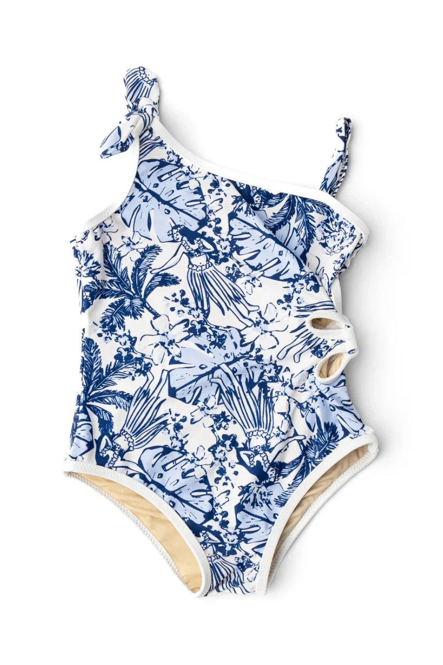 DAISY ONE PIECE SWIMSUIT IN TIKI TIDES FRONT VIEW