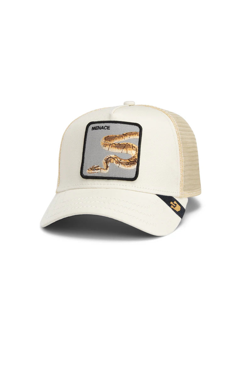 the deadly companion trucker hat in creme front view