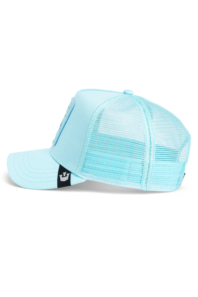 the mirage squad trucker in light blue side view