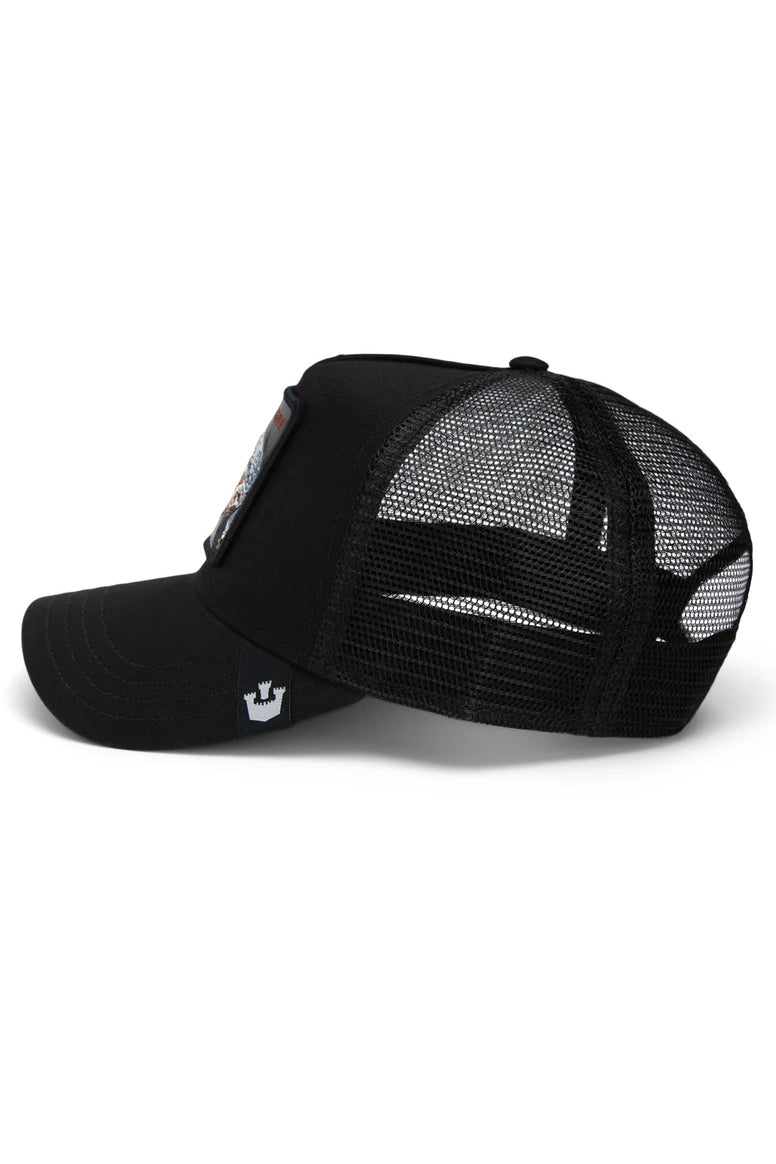 the vicious snake trucker hat in black side view