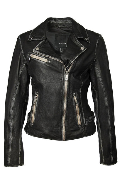 Sofia 4 RF vegan jacket in black front view