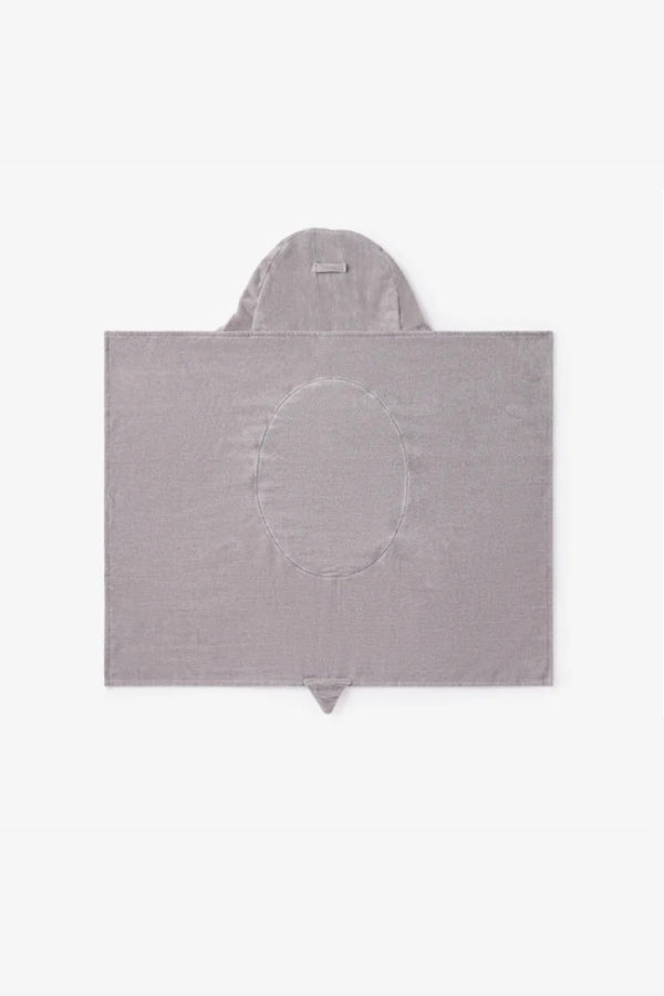 Grau­er Hooded Bath Wrap mit Haube und ovaler Bauchnaht