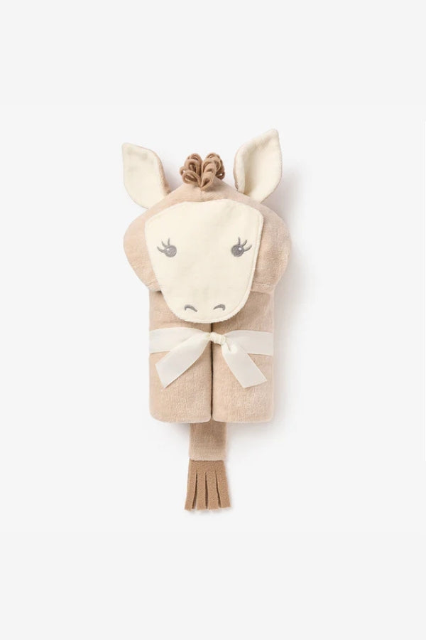 Pony Hooded Bath Wrap, beige, Kapuze mit Ponygesicht, Schleife und Fransen
