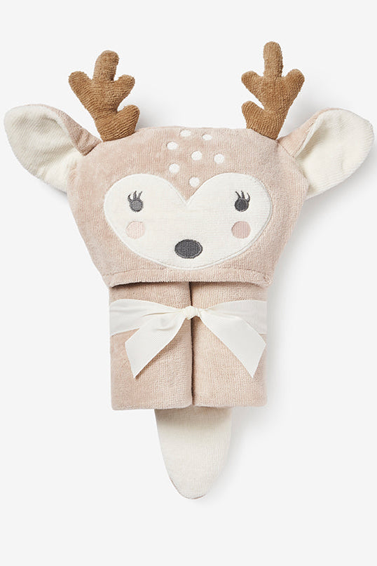Fawn Deer-shaped towel with soft texture on a white background