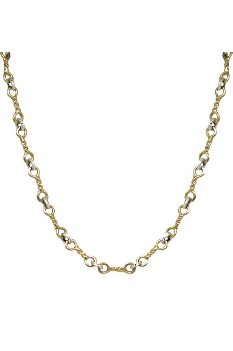Twisted ring necklace in gold