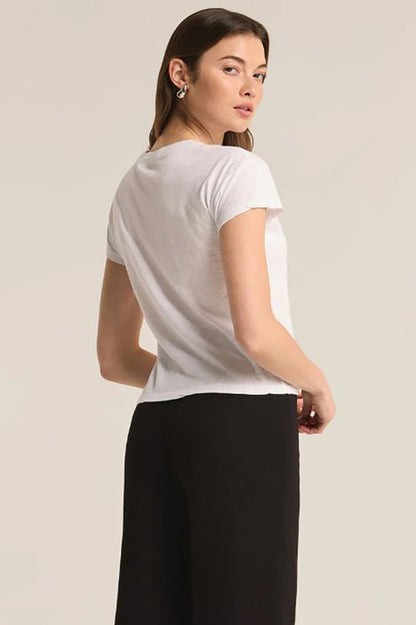 Modern slub tee in white back view