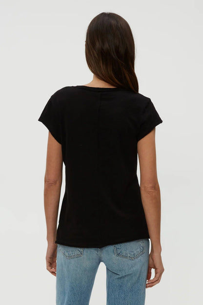 TRUDY CREWNECK TEE IN BLACK BACK VIEW