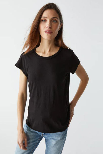 Trudy crewneck tee in black front view