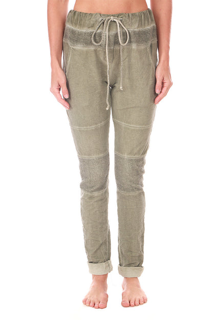 Motto Drawstring jogger in army green front view