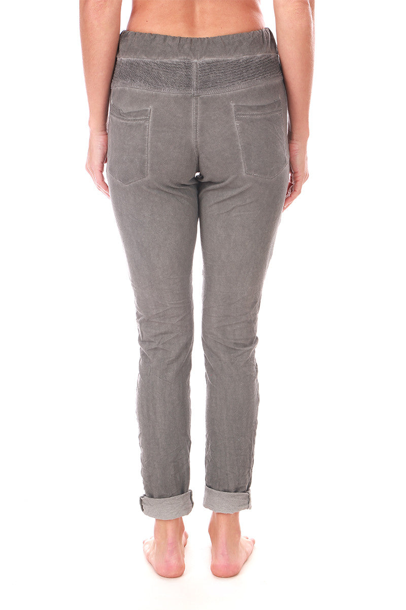 Motto Drawstring jogger in charcoal back  view