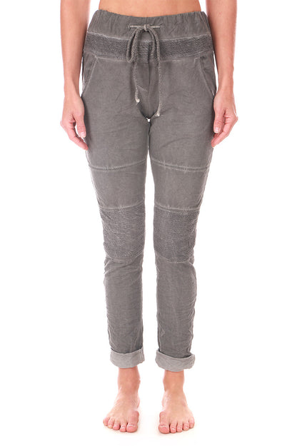 Motto Drawstring jogger in charcoal front view