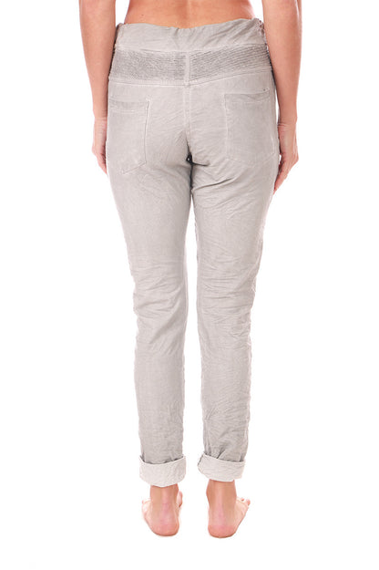 Motto Drawstring jogger in lt grey back view