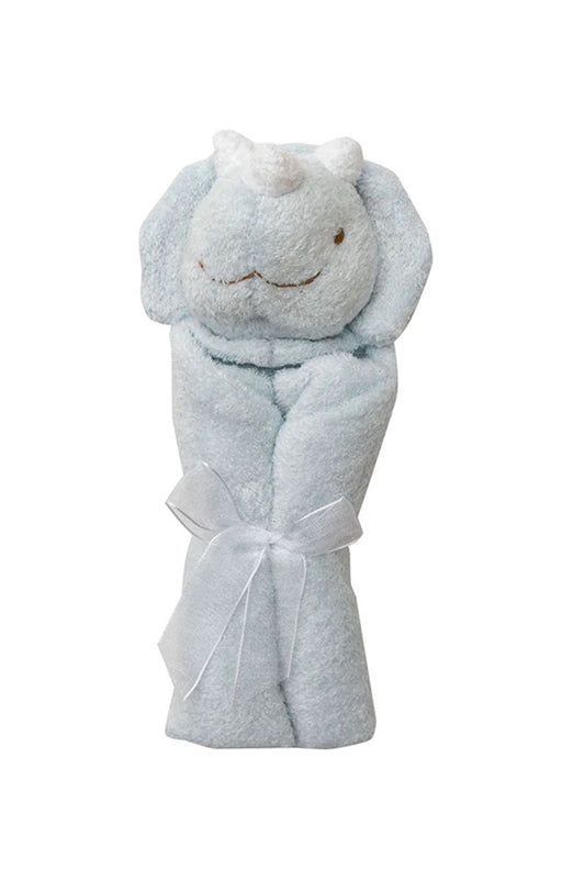 Lovie blankie blue dinosaur rolled up