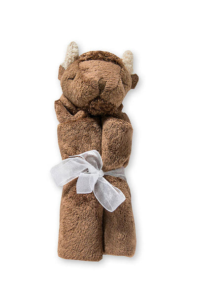 Lovie blankie brown bison rolled up
