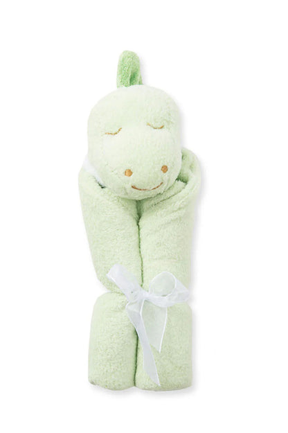 Lovie blankie green dinosaur rolled up